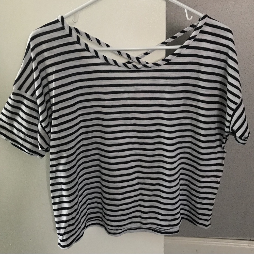 Striped Top w/ Criss-Cross Back